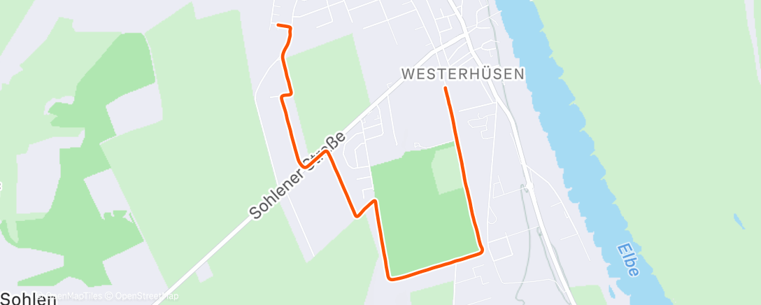 Map of the activity, Lauf am Abend