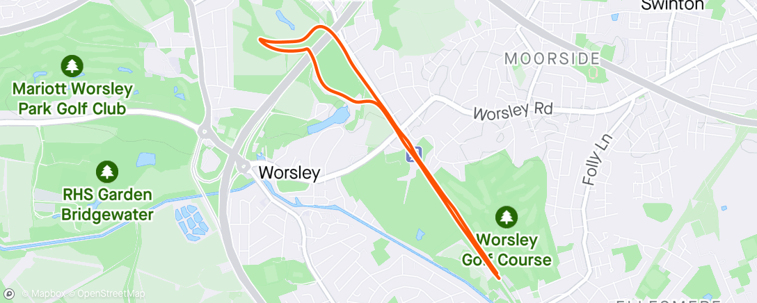 Mapa de la actividad (Worsley parkrun)