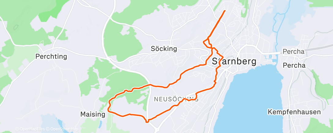 Map of the activity, Afternoon Run