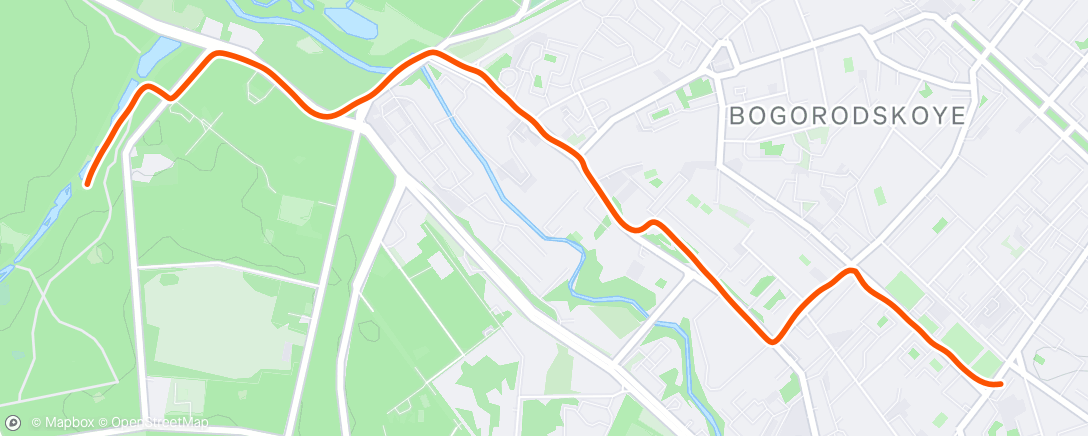 Map of the activity, Утренний забег
