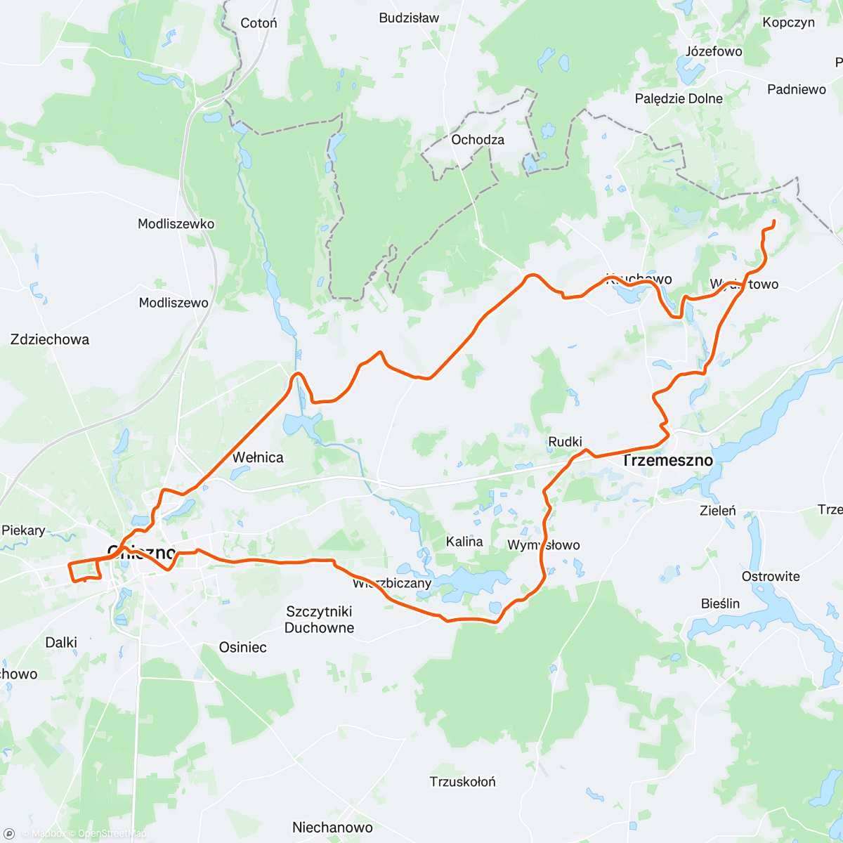 Map of the activity, Night Gravel Ride