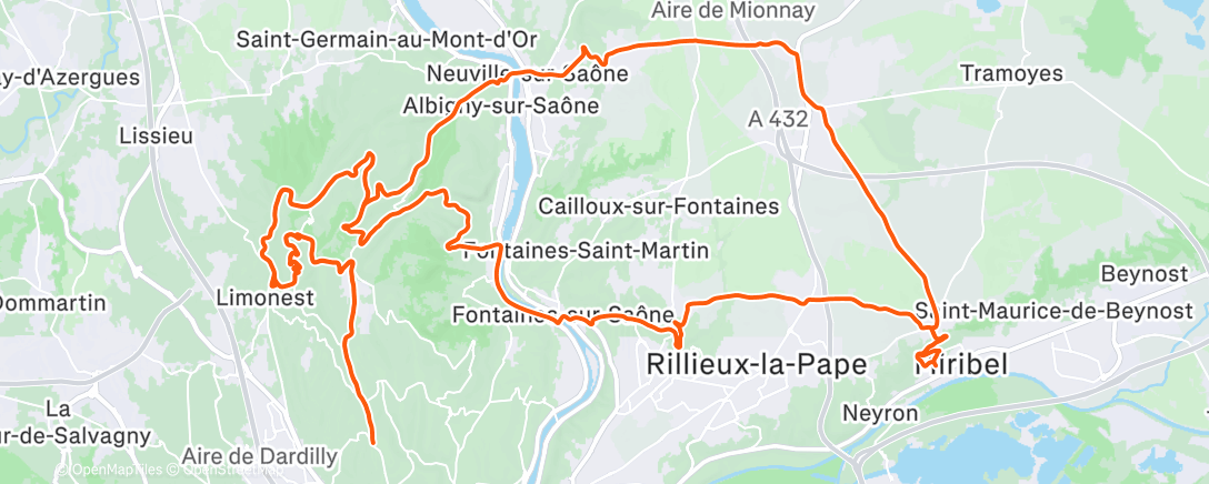 「Sortie vélo le matin」活動的地圖