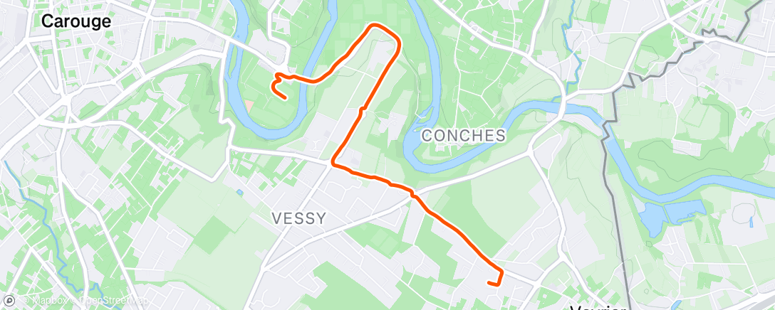Map of the activity, Afternoon Run