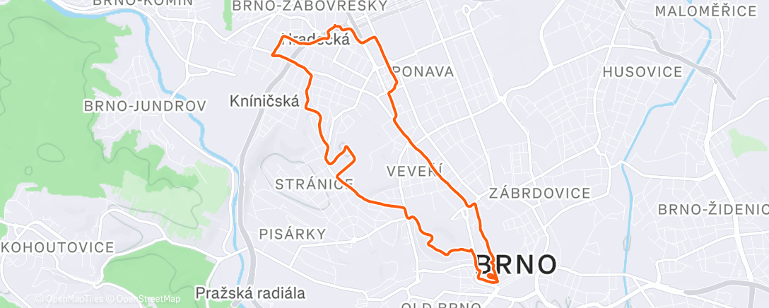 Map of the activity, Afternoon Run