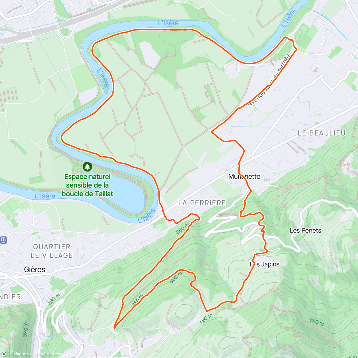 Map of the activity, Révision des gammes pour les Loustics à J-4 de la Skyrace des Matheysins