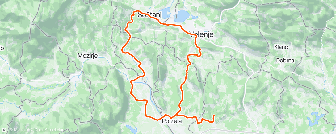 Mapa de la actividad, Velenje-Braslovče