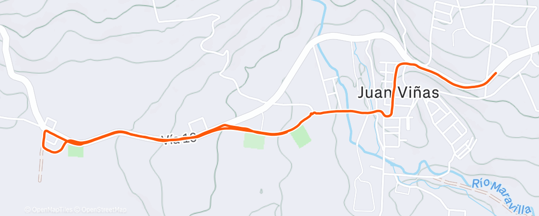 Map of the activity, Carrera de noche