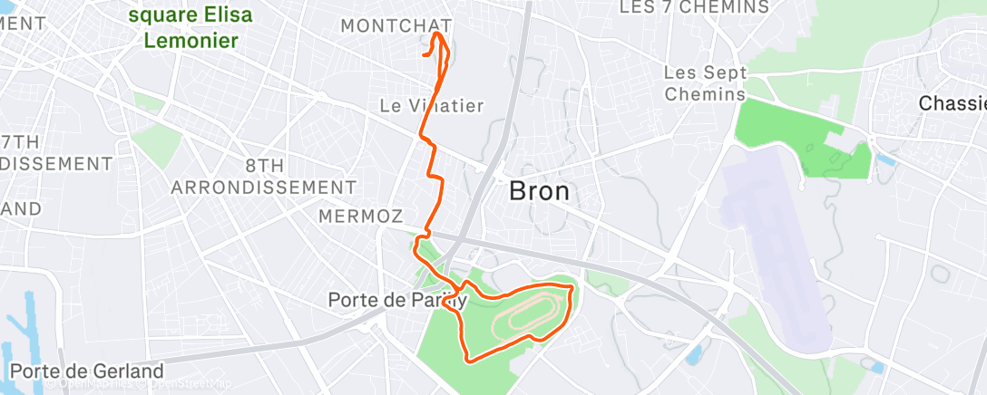 Map of the activity, Morning Run