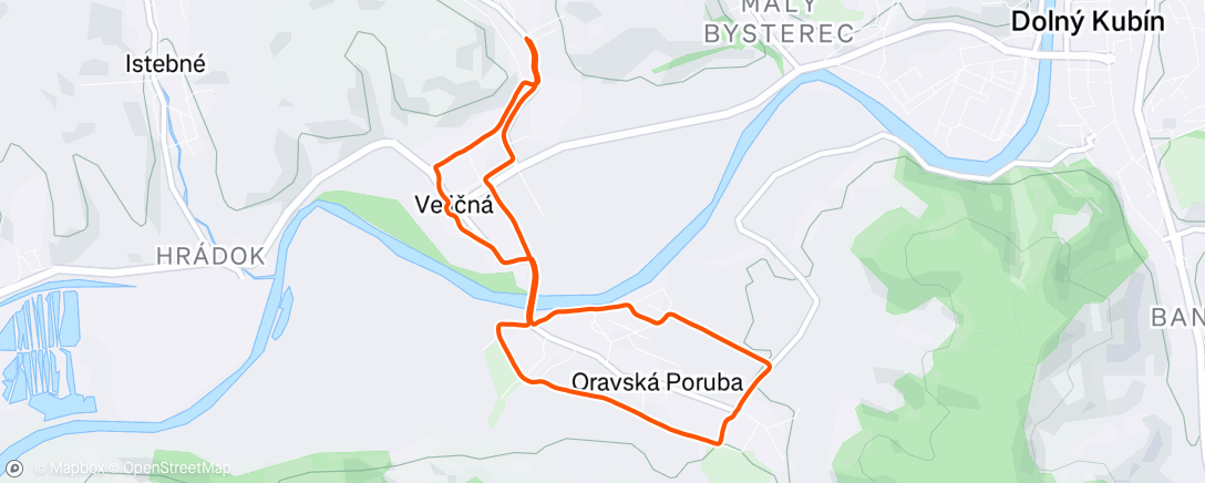 Map of the activity, Afternoon Run