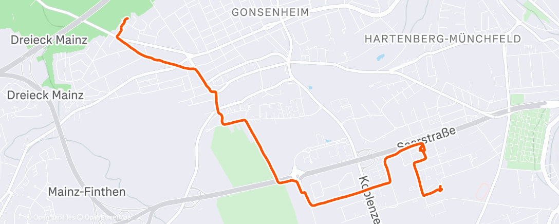 Map of the activity, Morning Ride