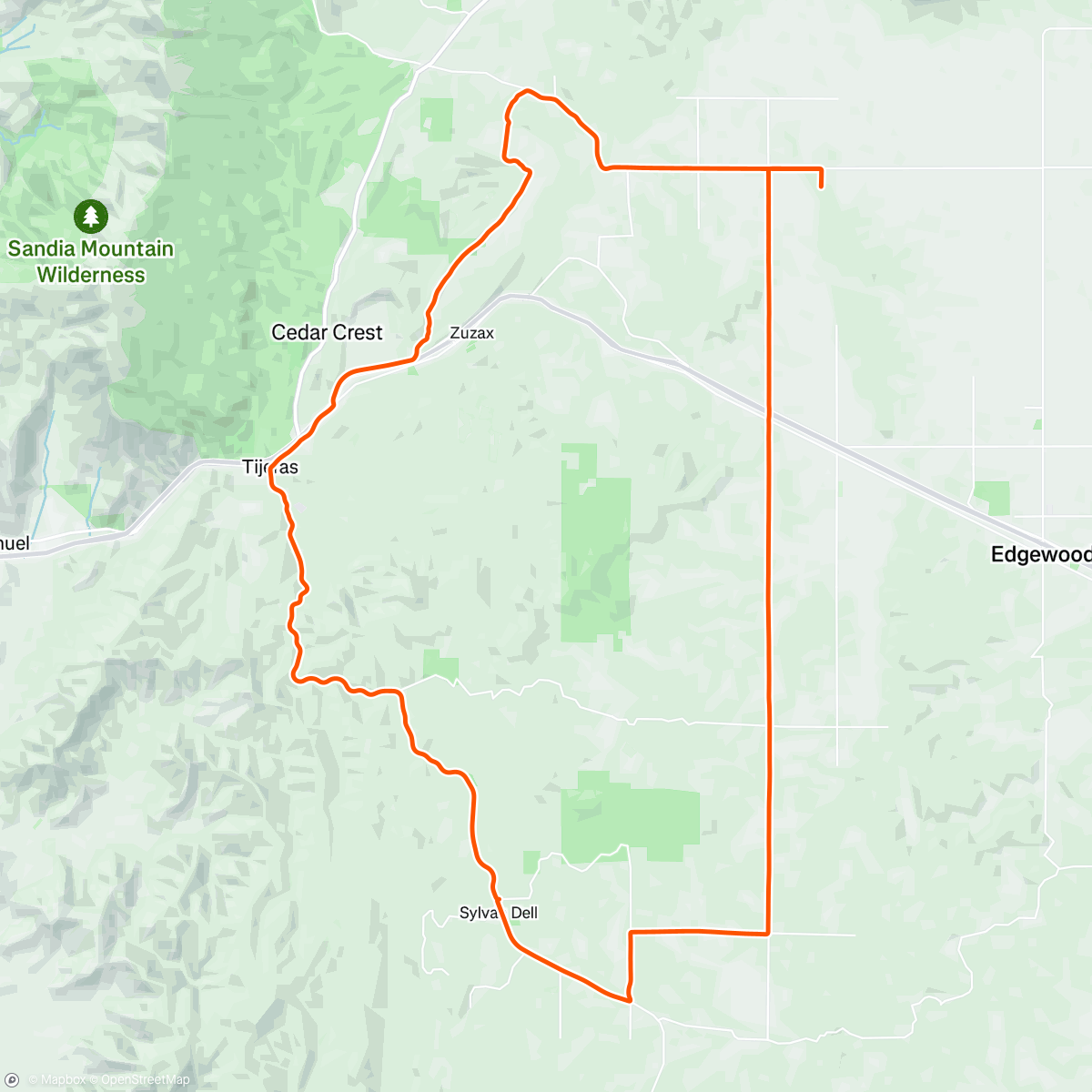 Map of the activity, Lunch Ride