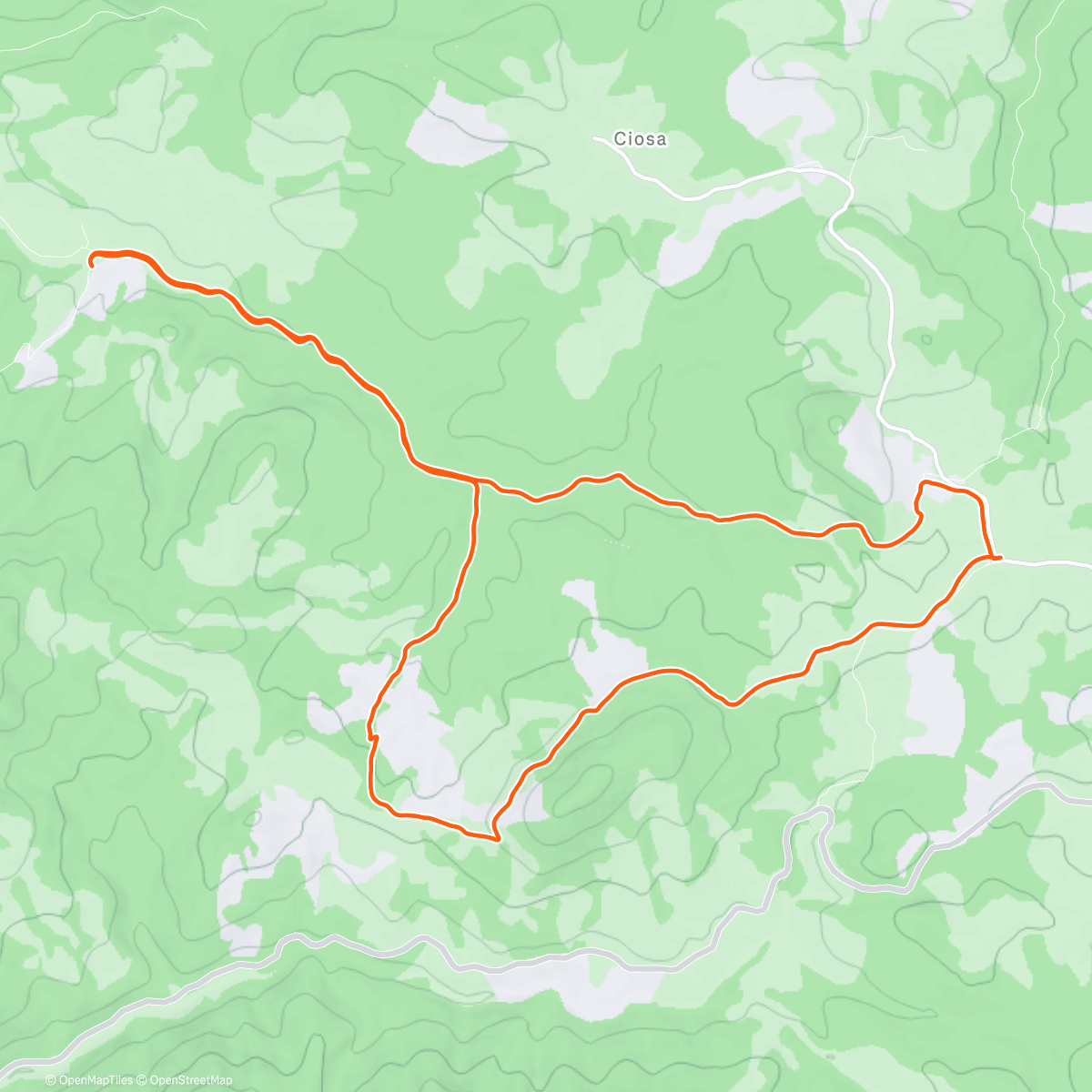 Map of the activity, Afternoon Run