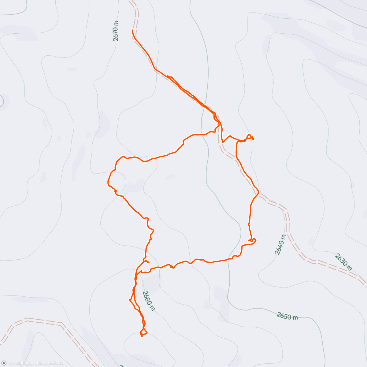 Map of the activity, xploring because it too cold to climb