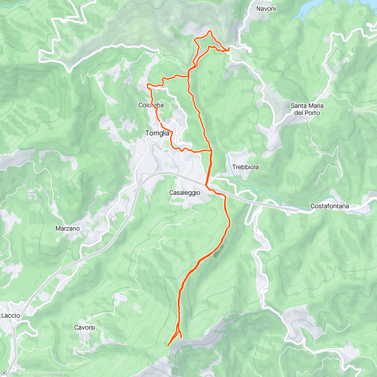 Map of the activity, M.te Lavagnola 🏃