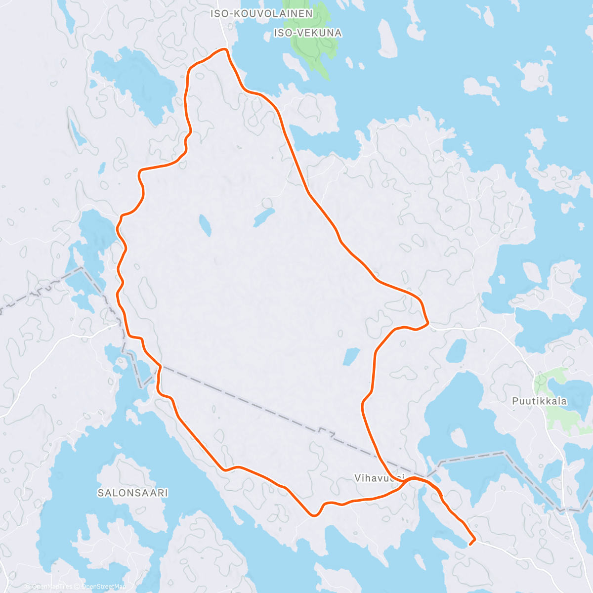 Map of the activity, Iltalenkki pimeyteen ja kylmään
