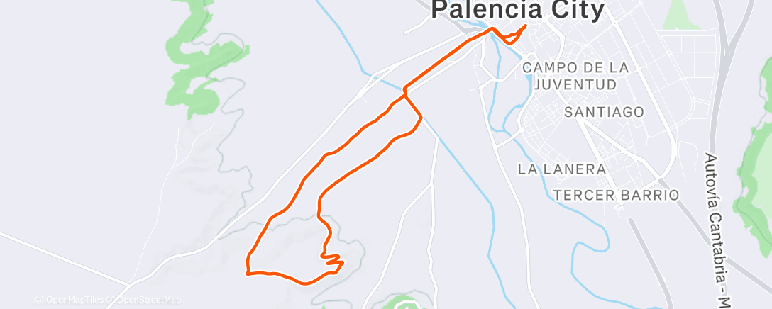 Map of the activity, Carrera de montaña a la hora del almuerzo