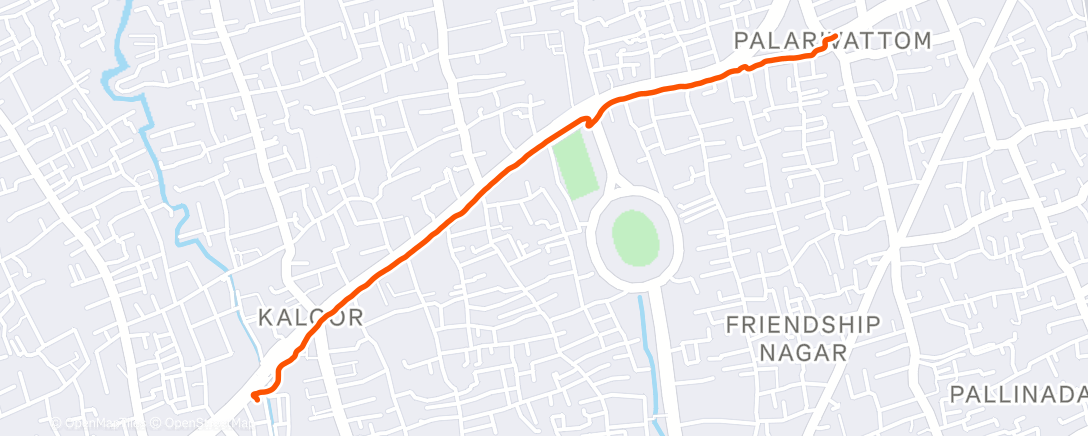 Map of the activity, Afternoon Run