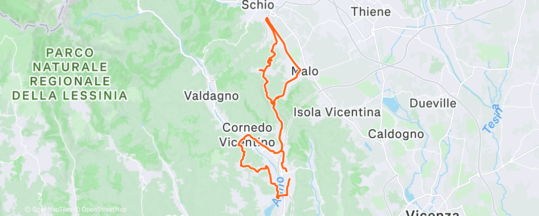 Carte de l'activité Pedalata dell'ora di pranzo