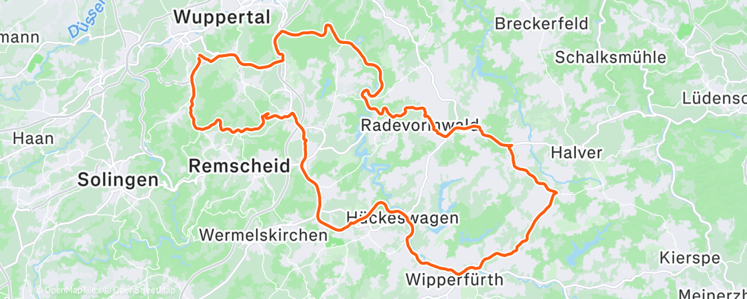 Map of the activity, Christmas Eve ride incl. Zone 2