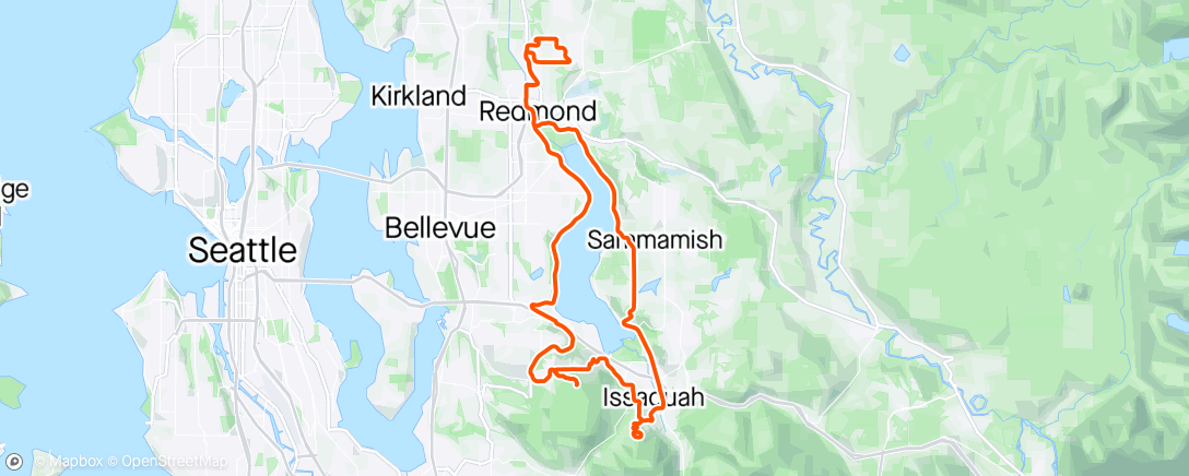 Map of the activity, Hilly Lake Loop