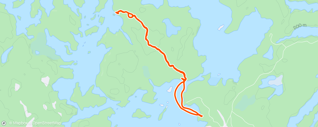 Map of the activity, Paddle / Hike to cottage
