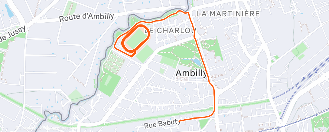Map of the activity, Track 8x800