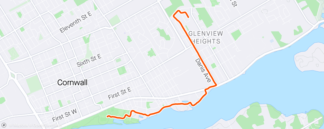 Mapa da atividade, Thursday Morning Run