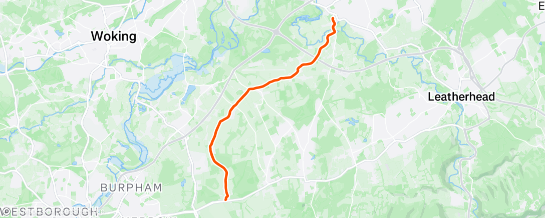 Map of the activity, Cobham to East Clandin and back