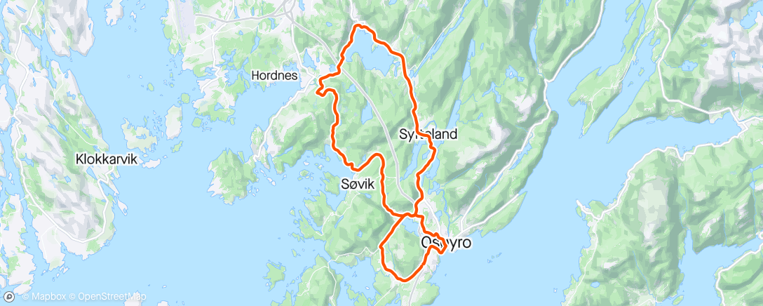Mapa de la actividad (Henietrening rundt Fanafjellet)