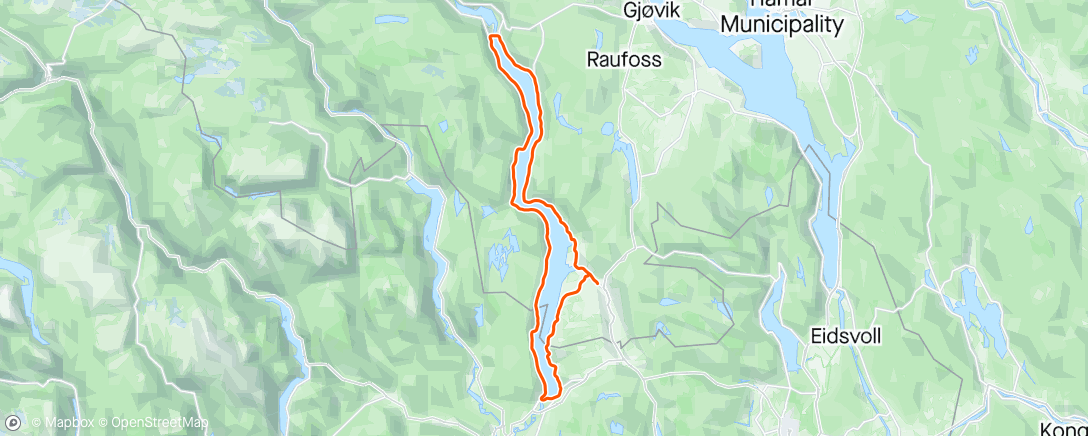 Map of the activity, Randsfjorden Rundt med Team Trimtex Cycling Team