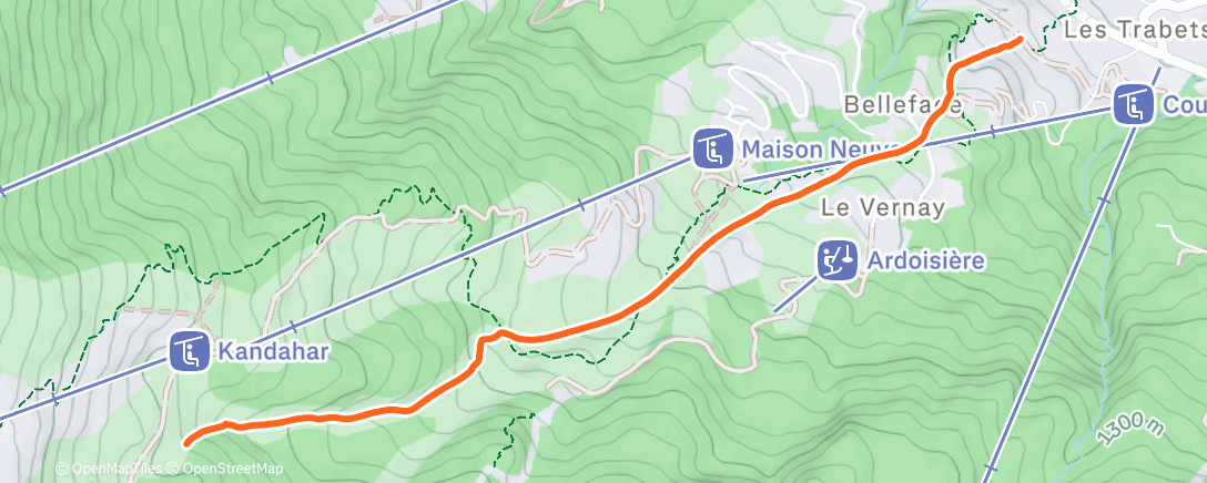 Map of the activity, Ski de randonnée en soirée