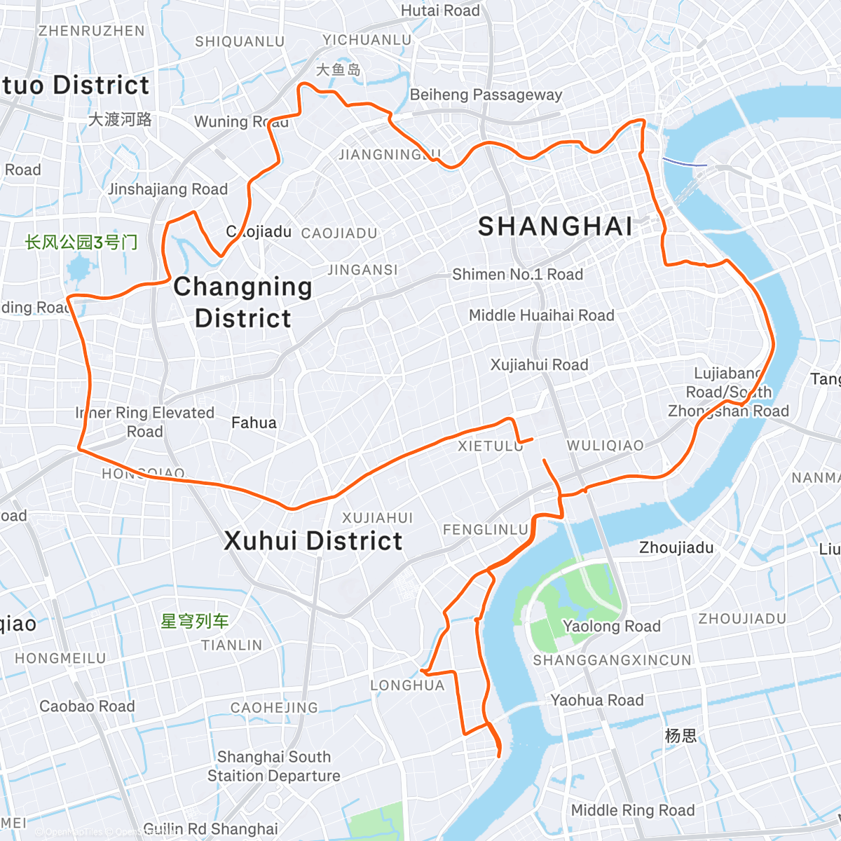 Карта физической активности (梦中心晨骑)