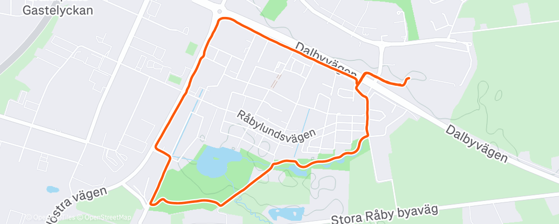 Map of the activity, Afternoon Run