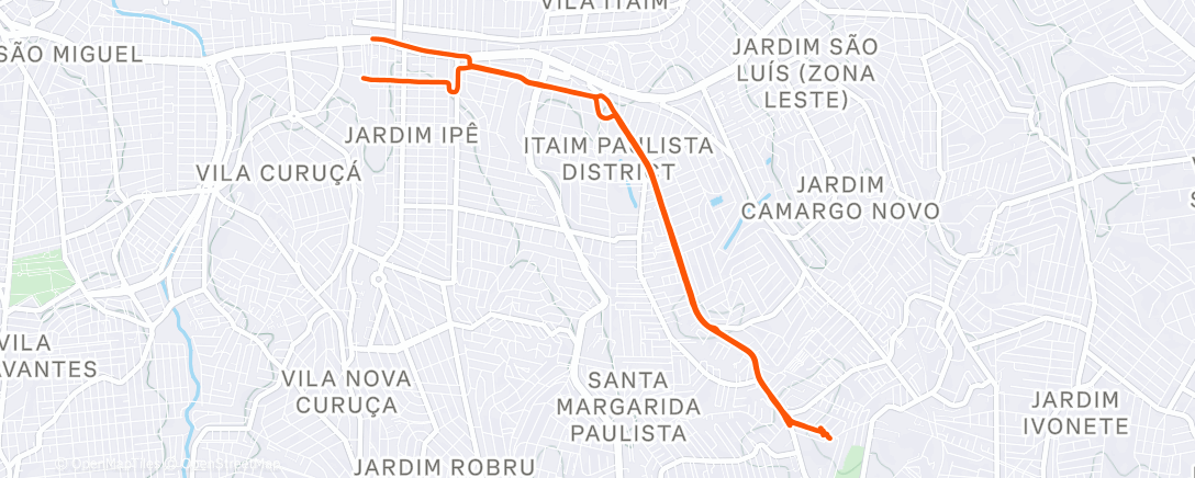Map of the activity, Pedalada em gravel bike matinal
