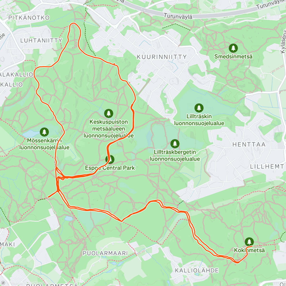 Map of the activity, J sis. 4x8min VK