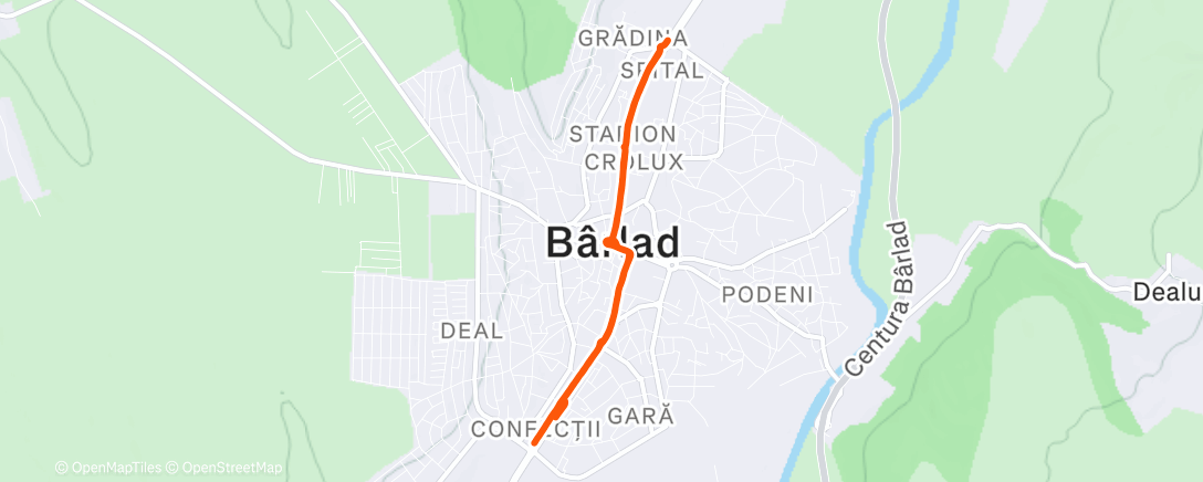 Map of the activity, Afternoon Run