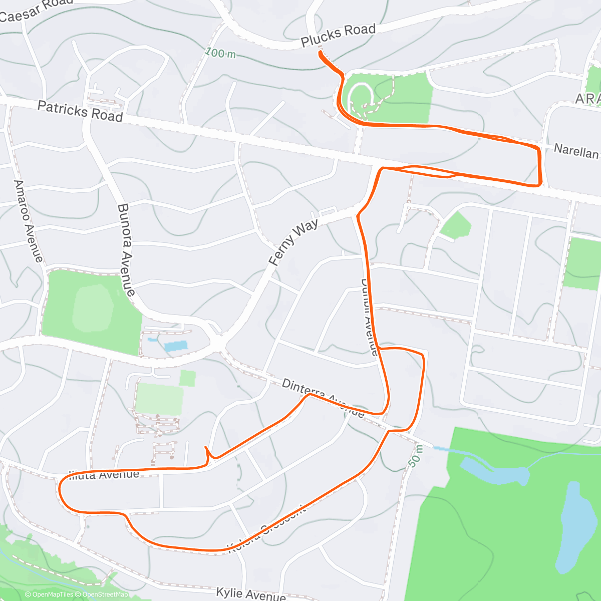 Map of the activity, WWP inc local hills & Nulty Way stairs x9