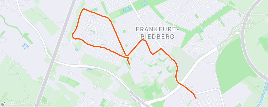 Map of the activity, Evening Walk-Run-Walk