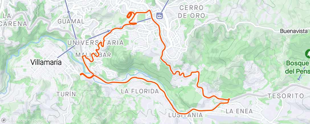 Map of the activity, TT velódromo trasmoto