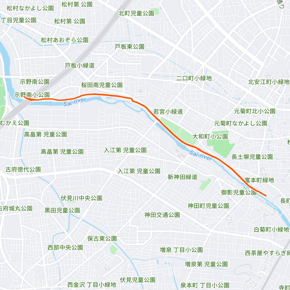 Карта физической активности (３５キロ走イベントの後半)