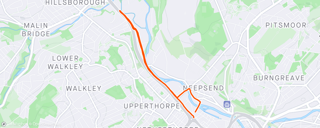 Map of the activity, Little run after work to test the ankle.