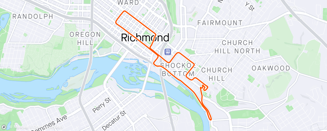 Map of the activity, Zwift - HWBTWTDWH in Richmond