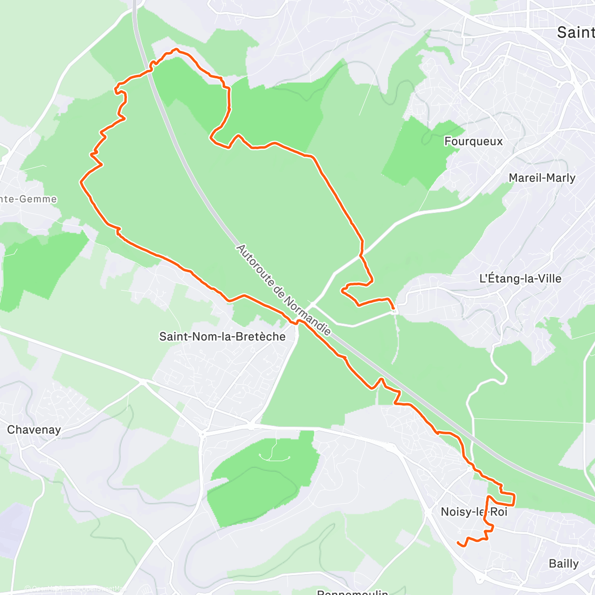 Карта физической активности (Forêt de Marly ouest 🦌)