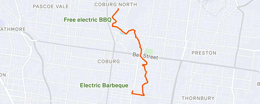 Карта физической активности (Morning Run)