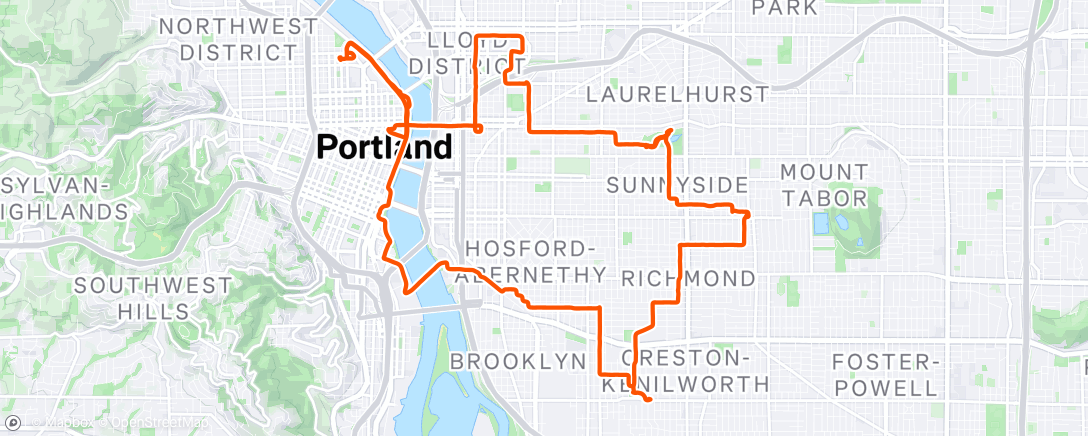 Map of the activity, MySpace ride