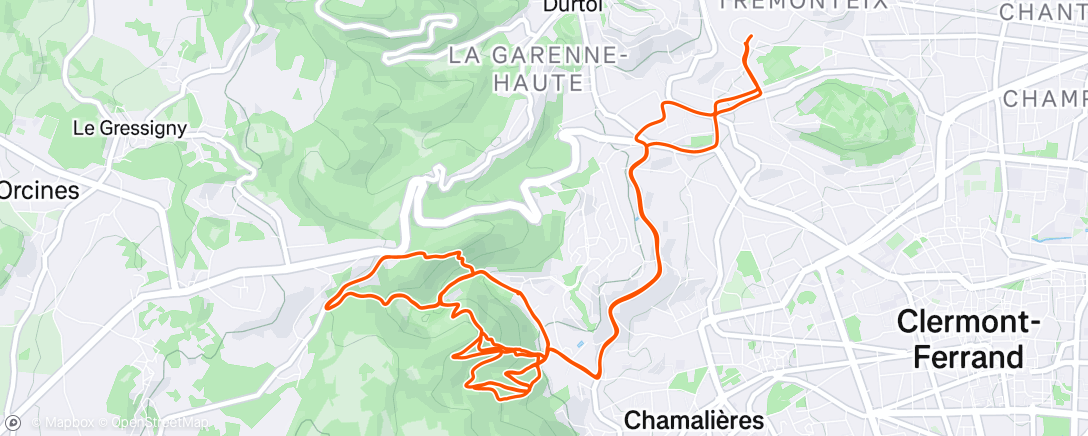 Map of the activity, Afternoon Mountain Bike Ride