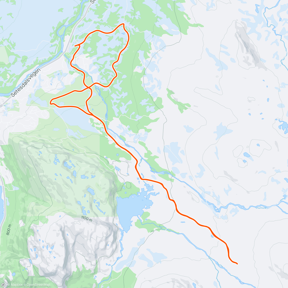 Map of the activity, Vår (vinter) tur på Hovden