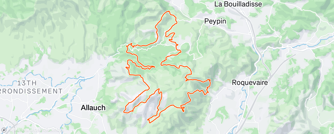 Map of the activity, Course à pied le matin