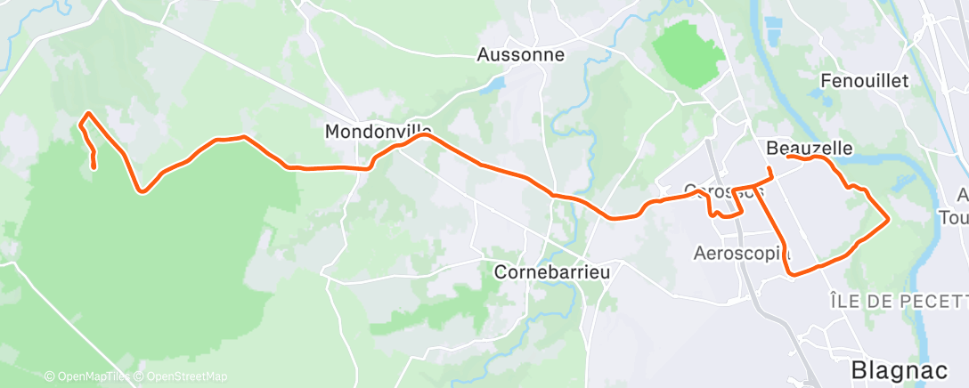 Map of the activity, Sortie vélo le matin