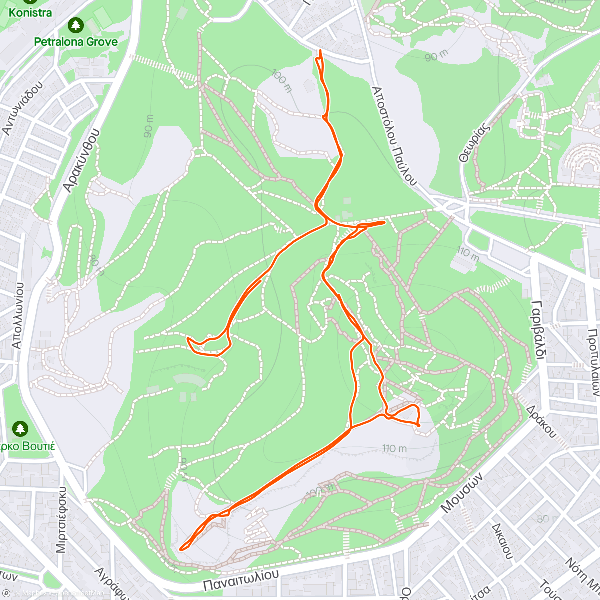 Map of the activity, Philopappos Hill